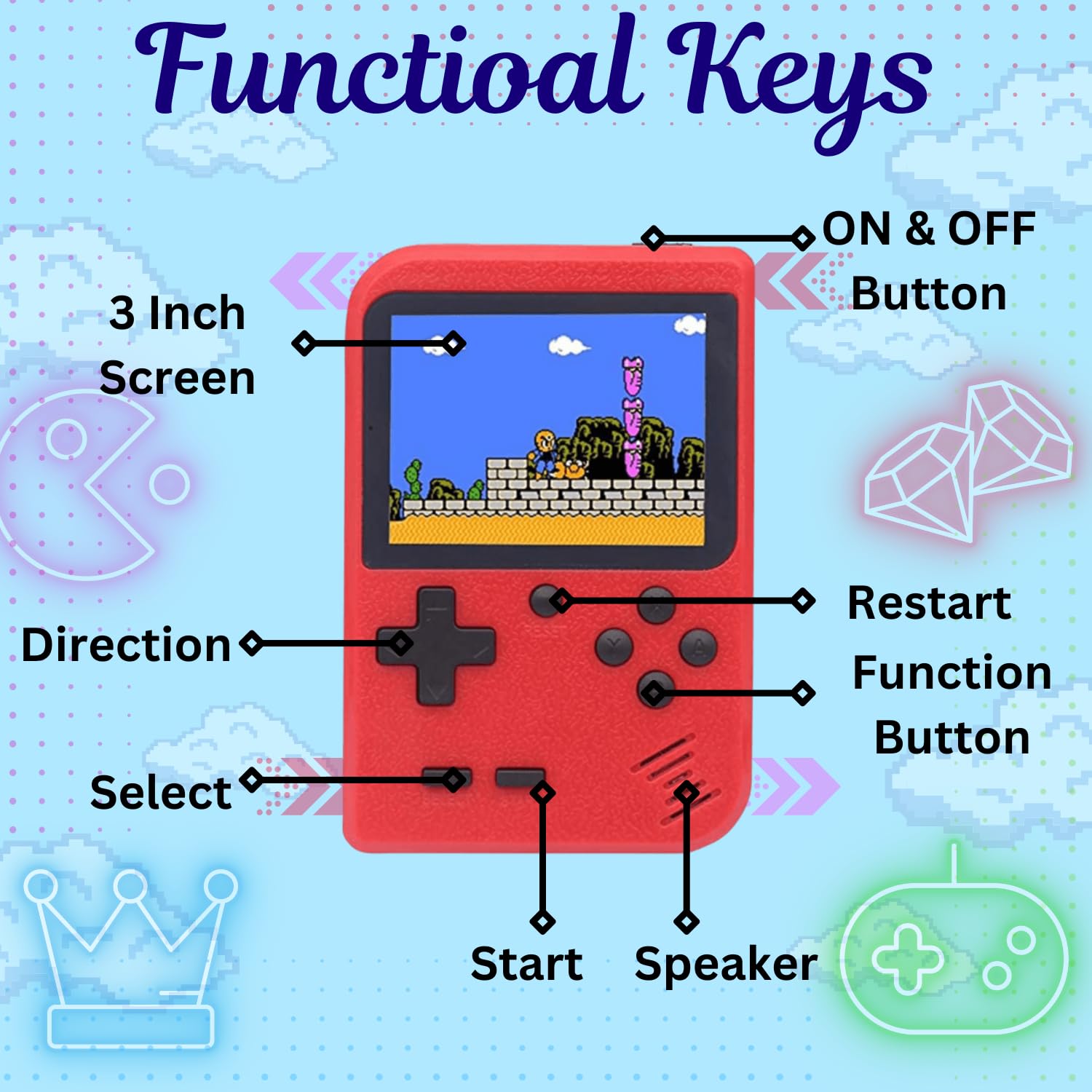 PORTABLE VIDEO GAME|400 IN 1